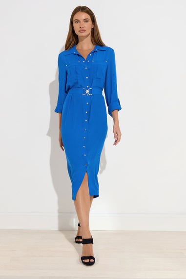 Star By Julien Macdonald Blue Buckle Shirt Dress