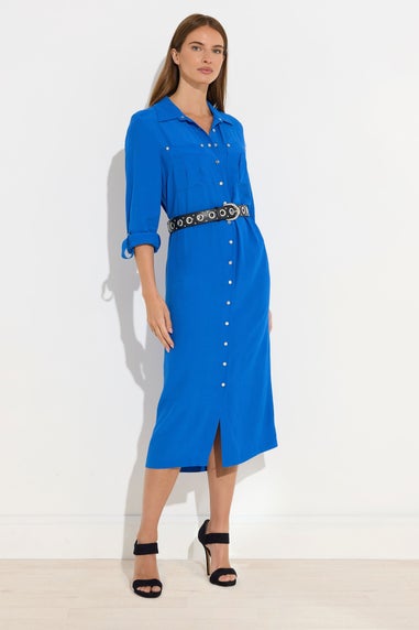 Star By Julien Macdonald Blue Buckle Shirt Dress