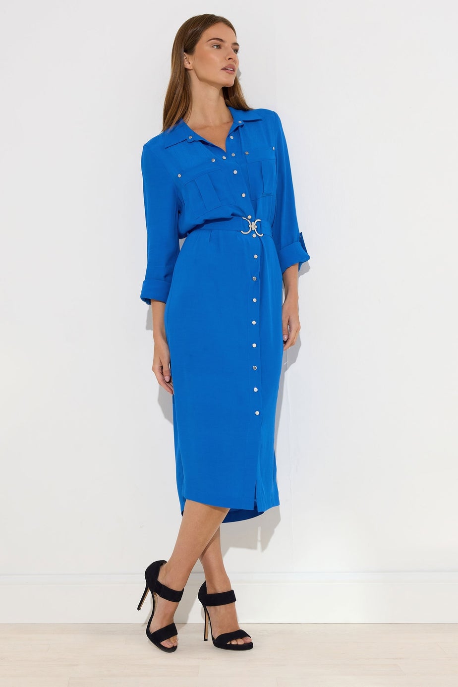Star By Julien Macdonald Blue Buckle Shirt Dress