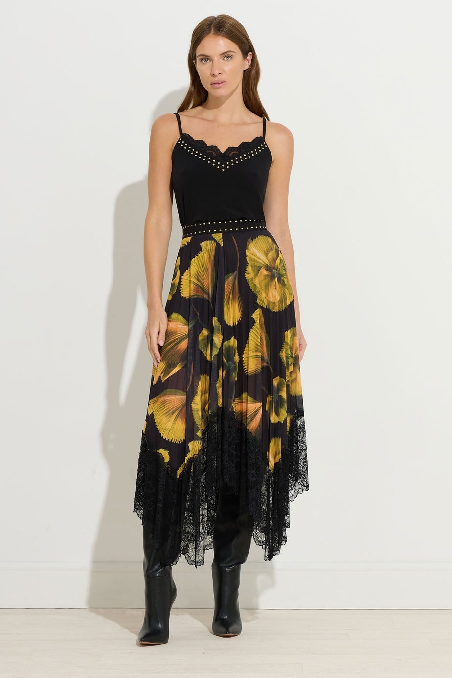 Star By Julien Macdonald Black Stud Detail Lace Cami Top