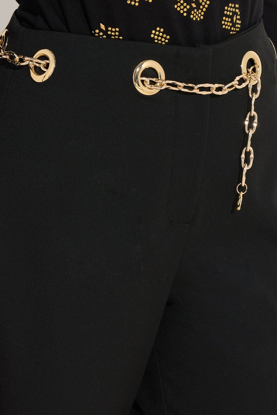 Star By Julien Macdonald Black Eyelet Chain Waist Trousers