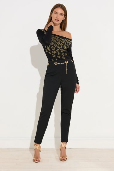 Star By Julien Macdonald Black Eyelet Chain Waist Trousers