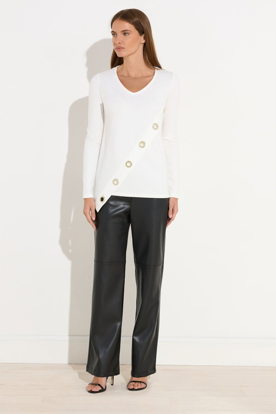 Star By Julien Macdonald Ivory White Asymmetric Eyelet Detail Top