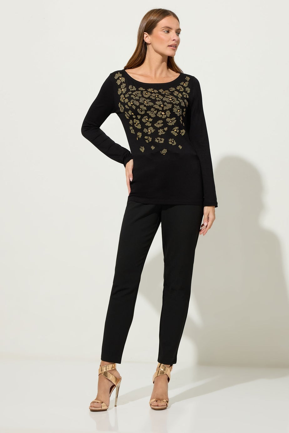 Star By Julien Macdonald Black Animal Embellished Top