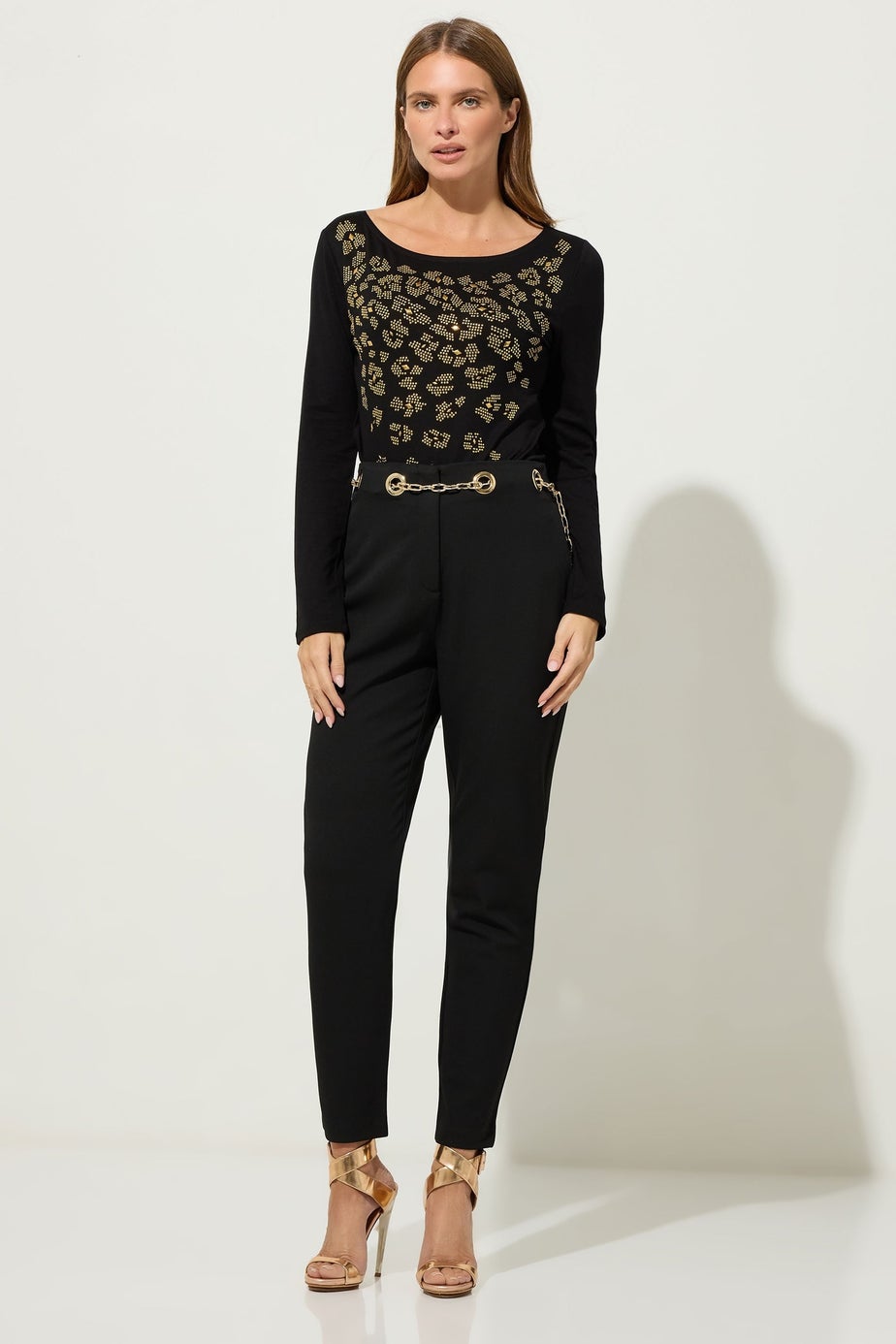 Star By Julien Macdonald Black Animal Embellished Top