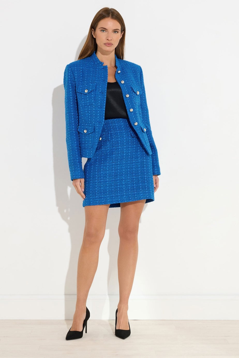 Star By Julien Macdonald Blue Boucle Button Detail Jacket