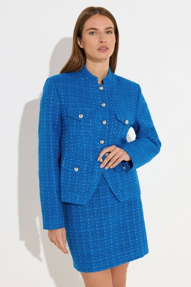 Star By Julien Macdonald Blue Boucle Button Detail Jacket