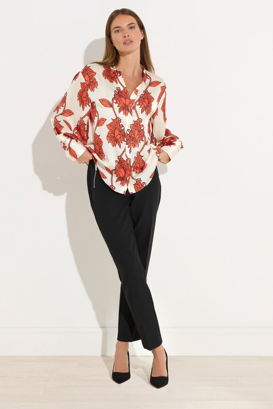 Star By Julien Macdonald Orange Floral Notch Neck Blouse