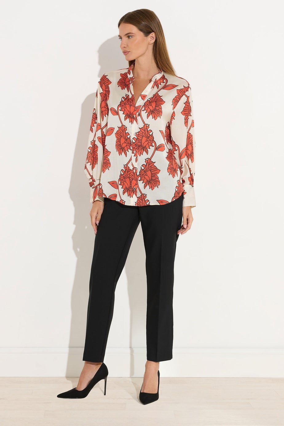 Star By Julien Macdonald Orange Floral Notch Neck Blouse