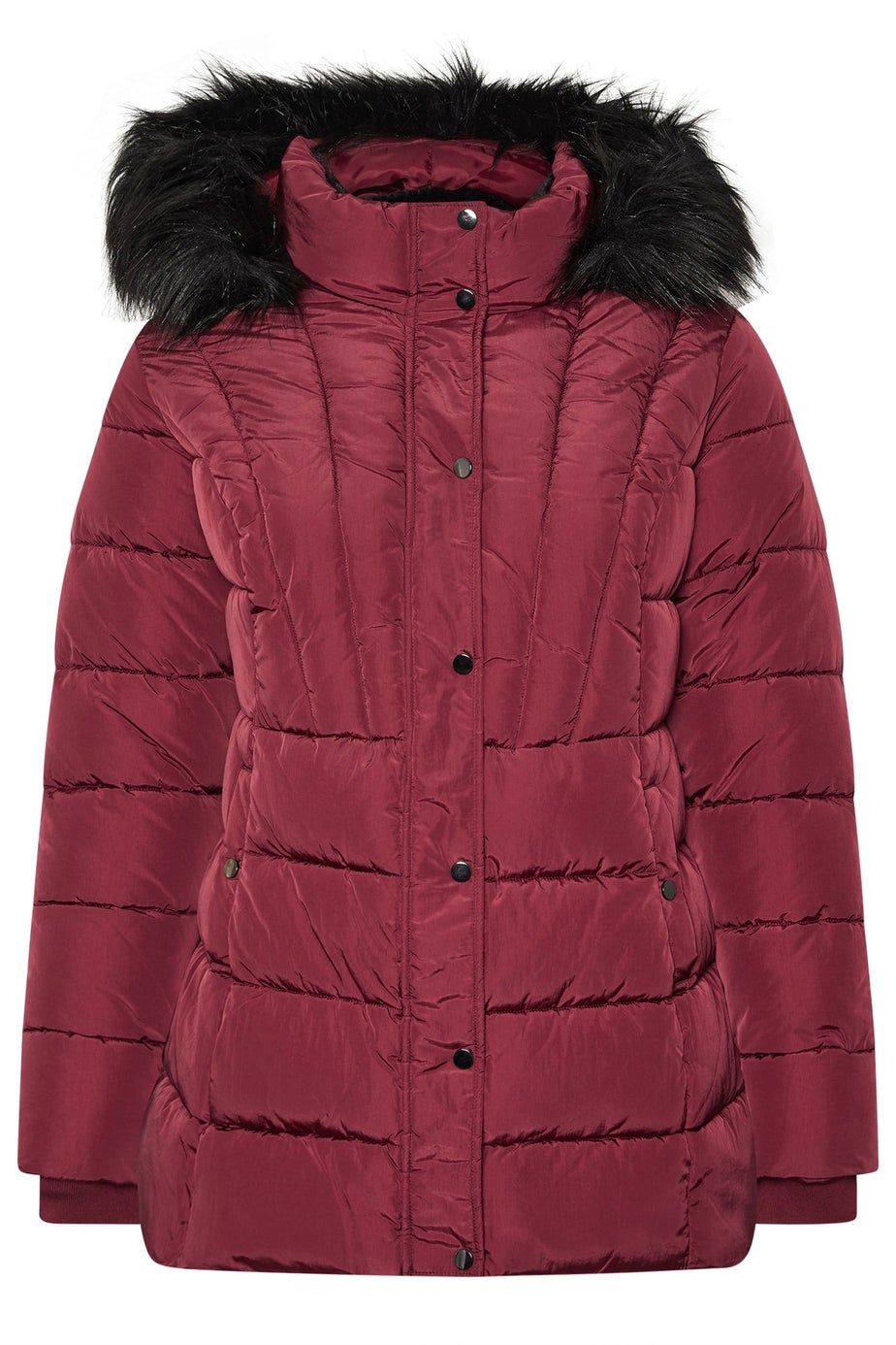 Yours Curve Red Short Puffer Coat