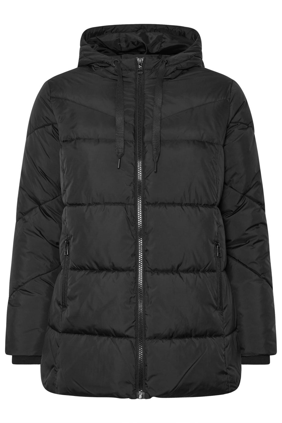 Yours Curve Black Short Padded Coat