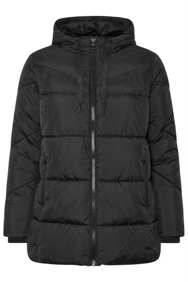 Yours Curve Black Short Padded Coat