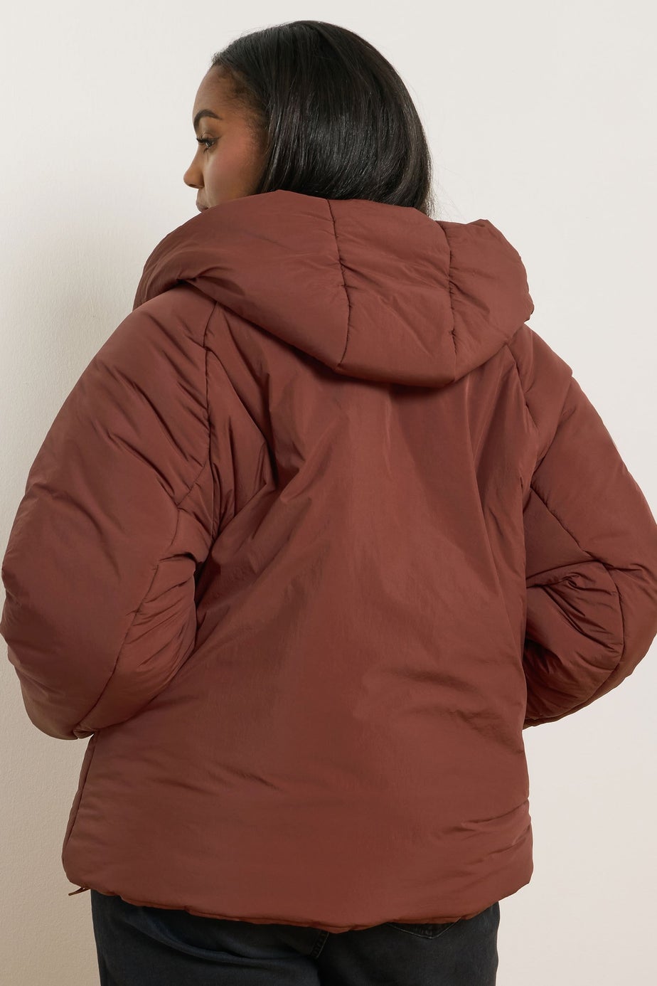 Yours Curve Brown Padded Coat