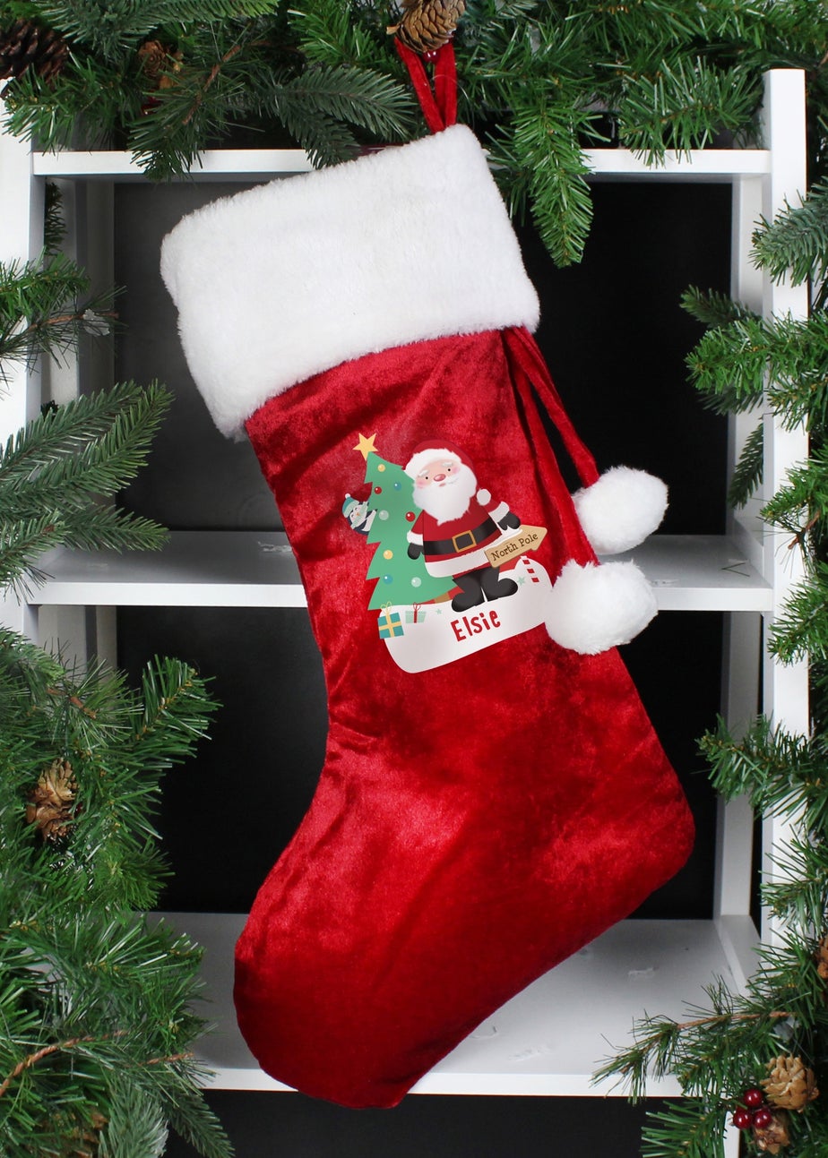 Personalised Memento Company Red Santa Luxury Red Stocking