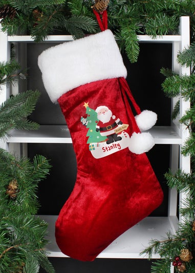 Personalised Memento Company Red Santa Luxury Red Stocking