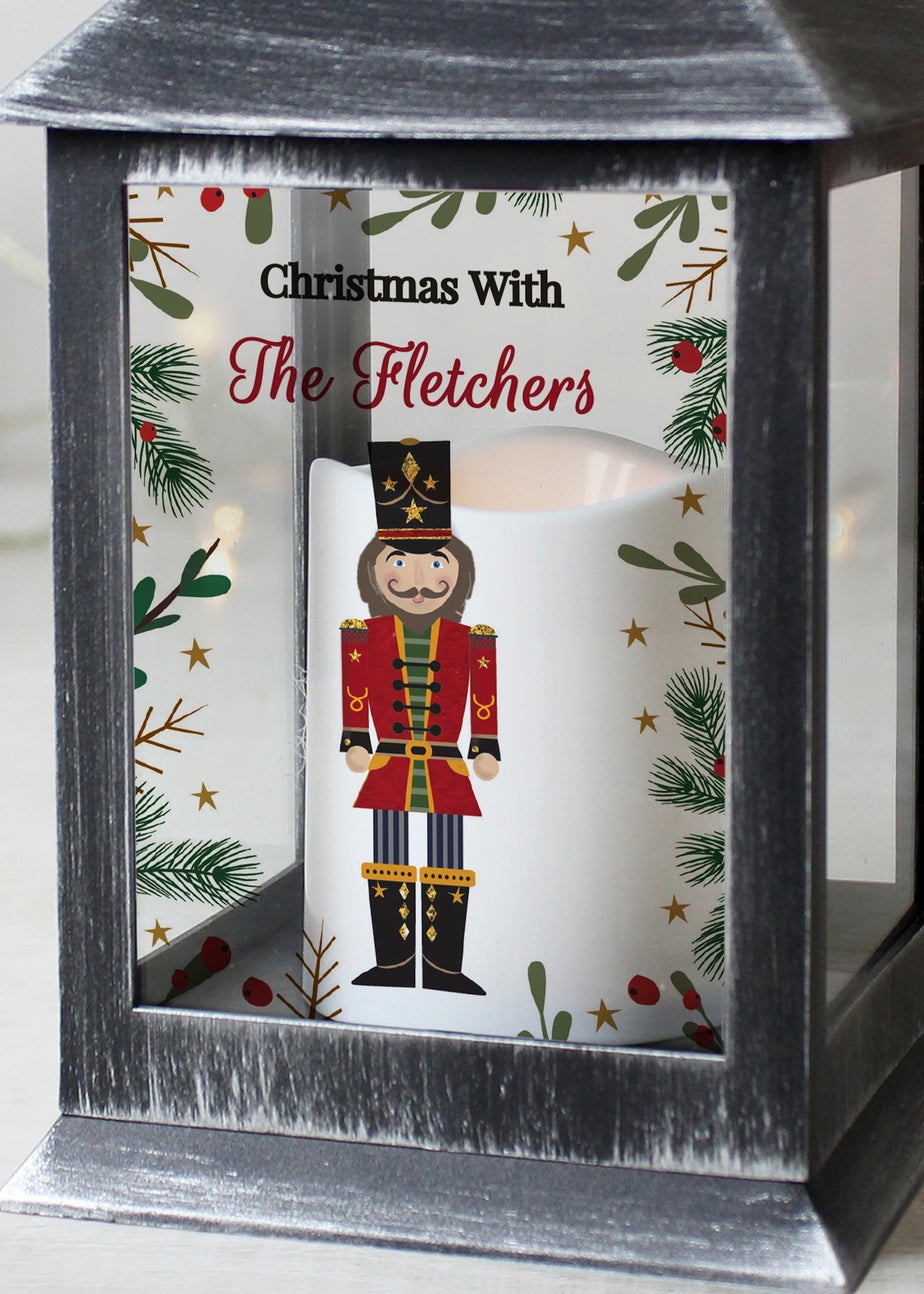 Personalised Memento Company Black Christmas Nutcracker Black Lantern