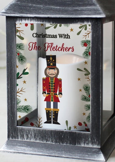 Personalised Memento Company Black Christmas Nutcracker Black Lantern