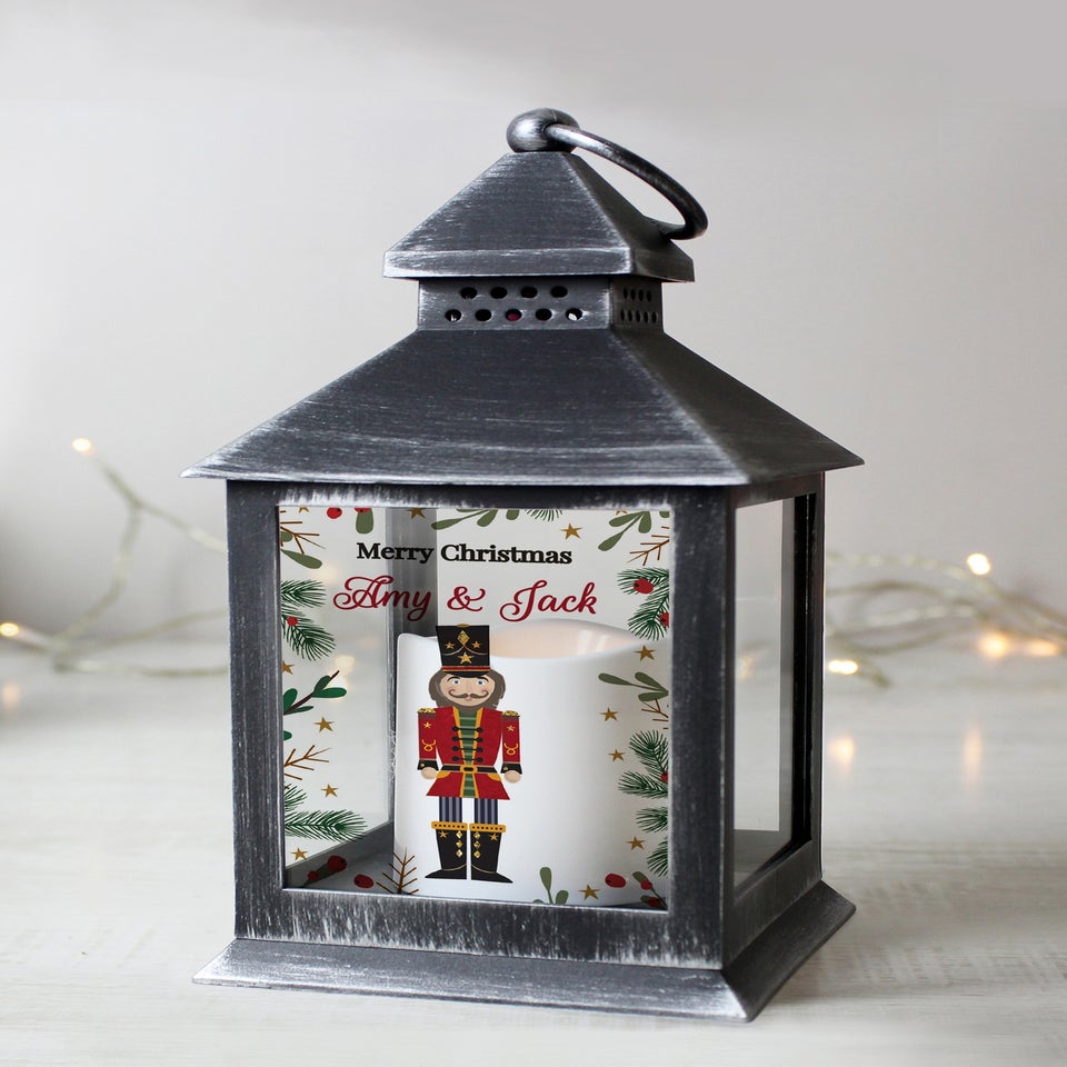 Personalised Memento Company Black Christmas Nutcracker Black Lantern