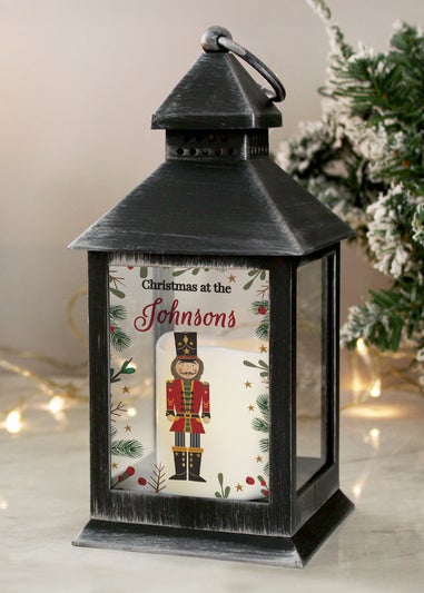 Personalised Memento Company Black Christmas Nutcracker Black Lantern