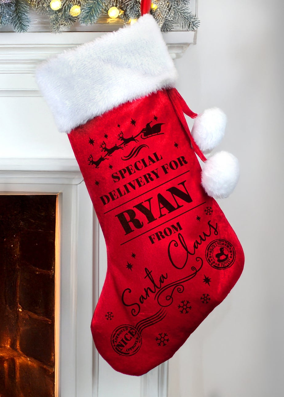 Personalised Memento Company Red Special Delivery Red Stocking