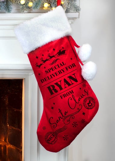 Personalised Memento Company Red Special Delivery Red Stocking