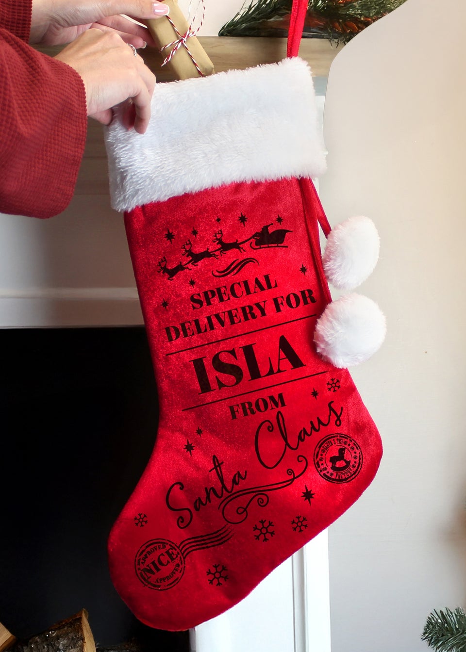 Personalised Memento Company Red Special Delivery Red Stocking