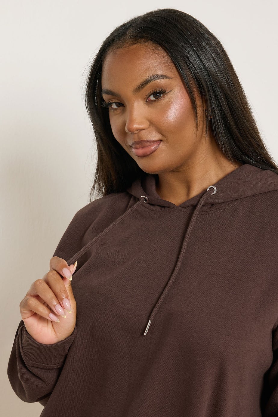 Yours Curve Chocolate Brown Hoodie