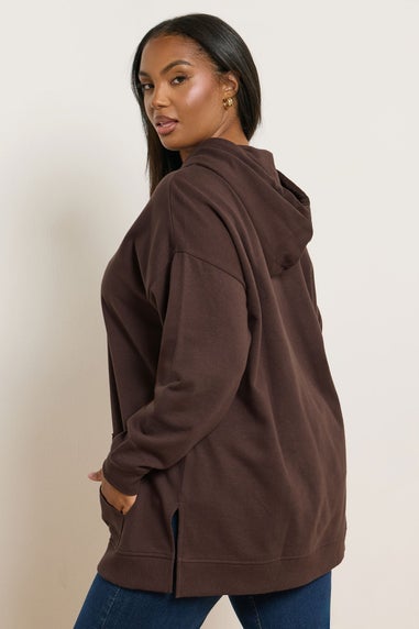 Yours Curve Chocolate Brown Hoodie