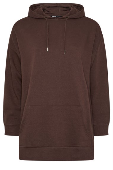 Yours Curve Chocolate Brown Hoodie