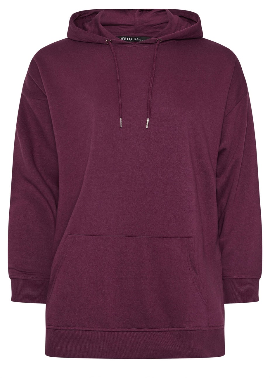 Yours Curve Burgundy Red Hoodie
