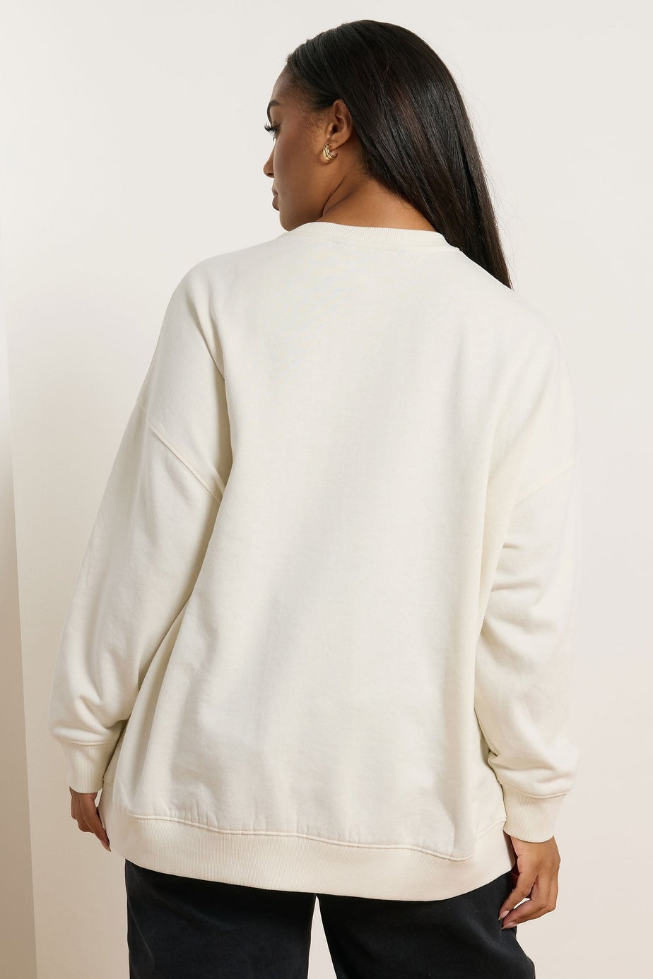 Yours Curve Cream 'Paris' Heart Sweatshirt