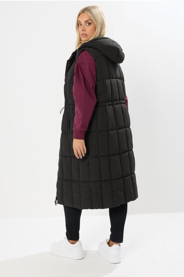 Yours Curve Black Midi Gilet