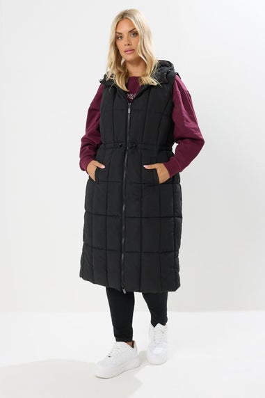 Yours Curve Black Midi Gilet