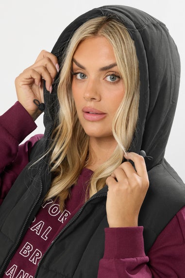 Yours Curve Black Midi Gilet