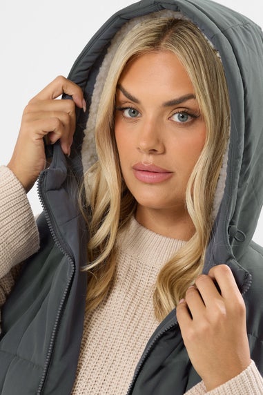 Yours Curve Grey Midi Gilet