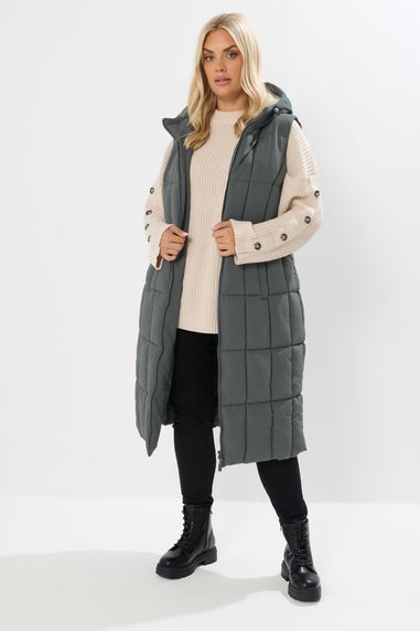 Yours Curve Grey Midi Gilet