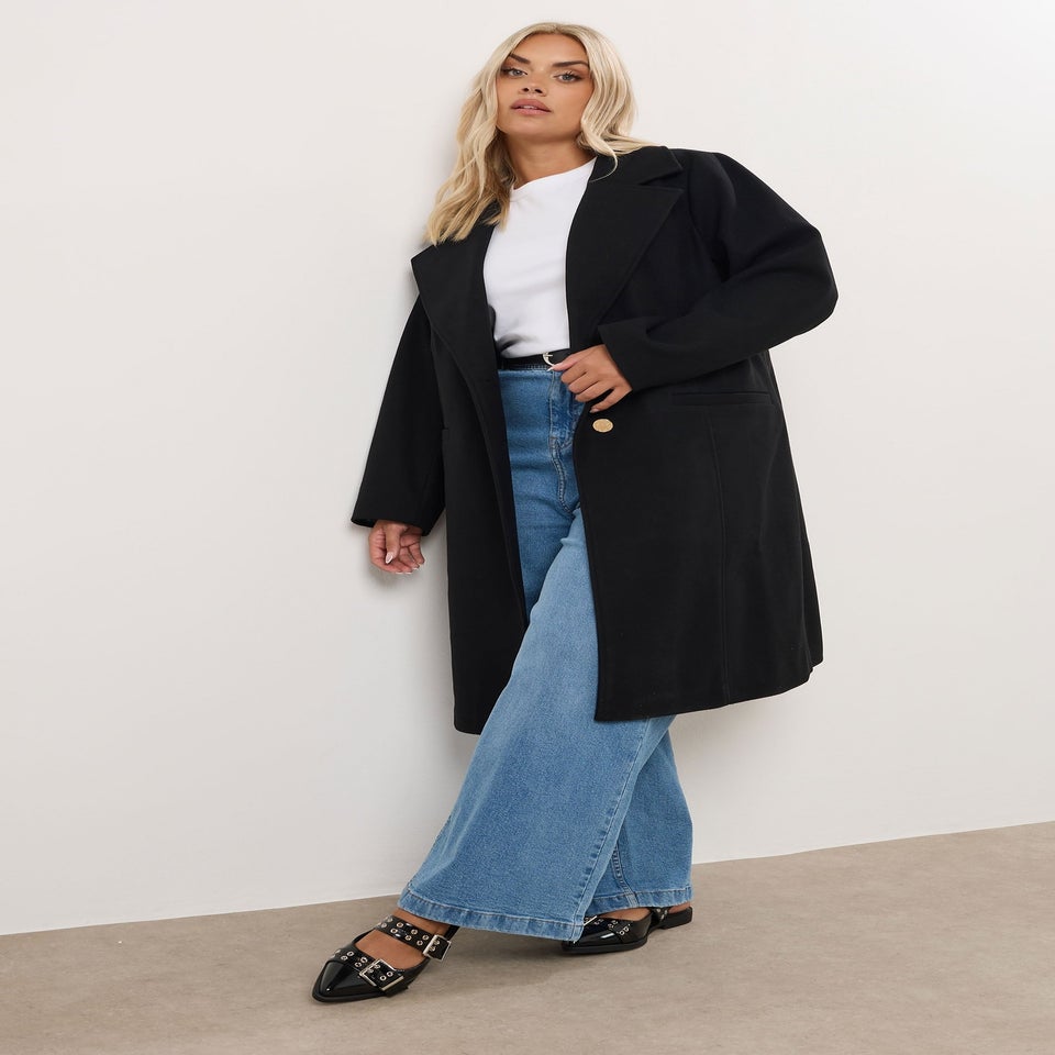 Yours Curve Black Longline Formal Coat