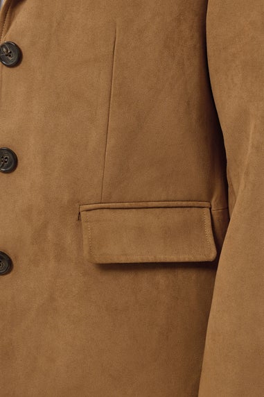 Yours Curve Brown Faux Suede Blazer