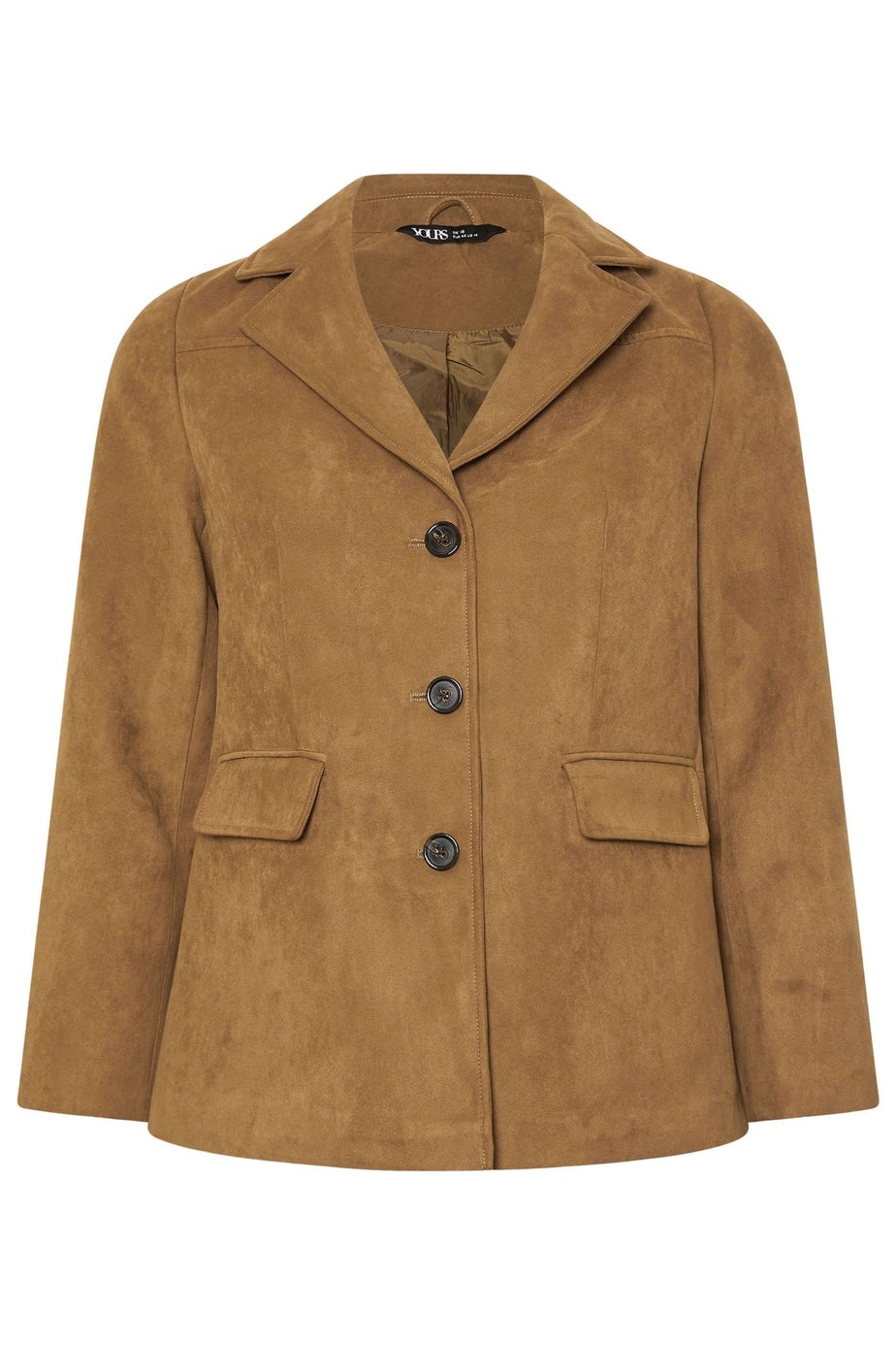 Yours Curve Brown Faux Suede Blazer