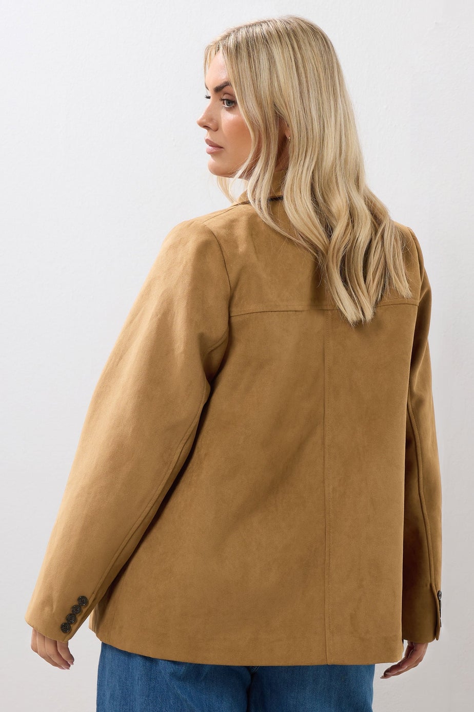 Yours Curve Brown Faux Suede Blazer