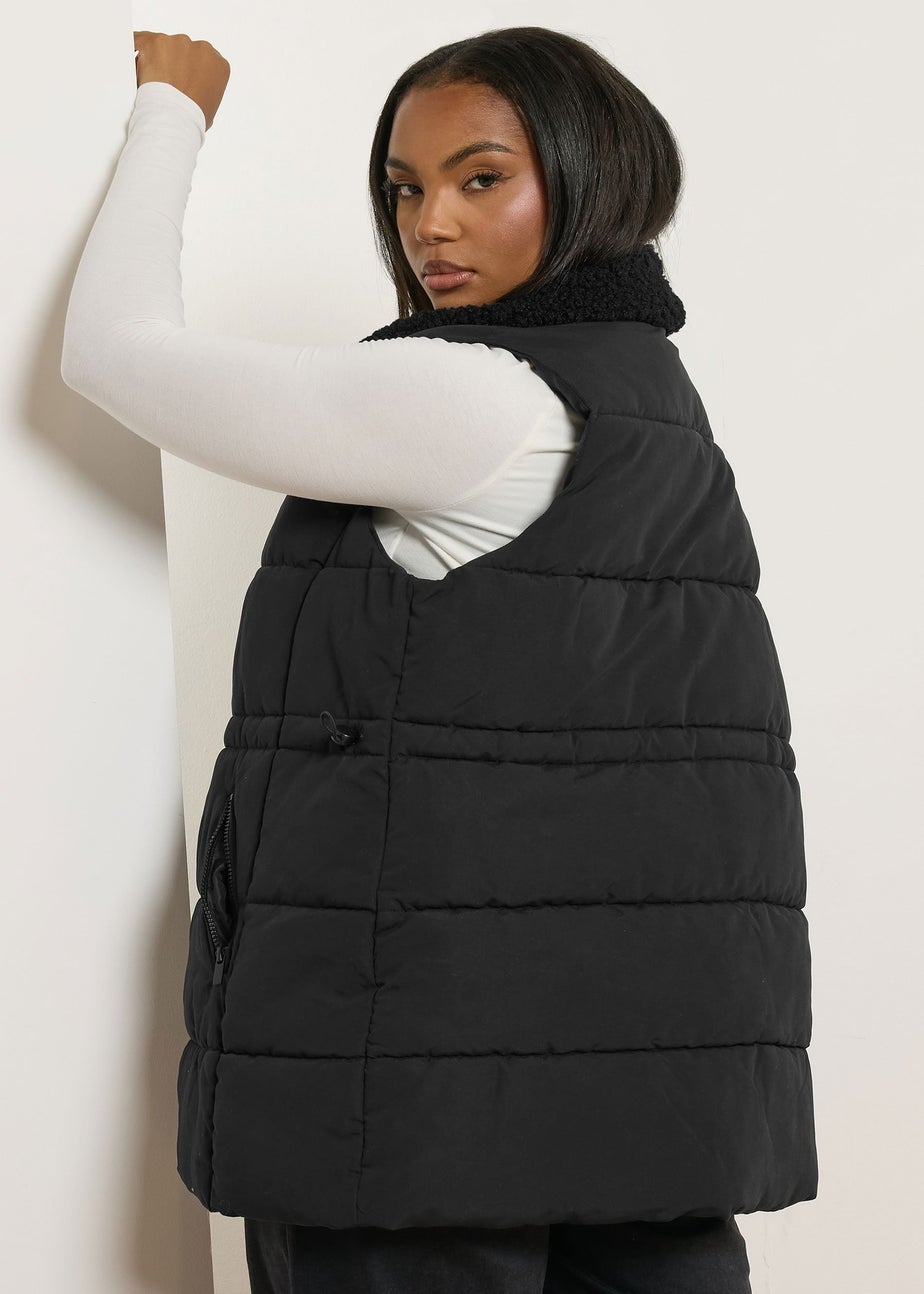 Yours Curve Black Padded Gilet