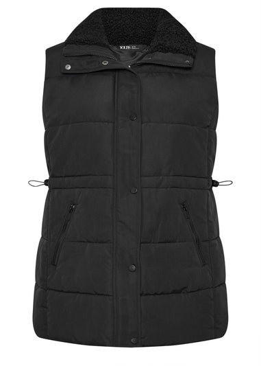 Yours Curve Black Padded Gilet