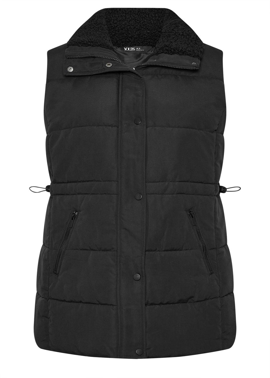 Yours Curve Black Padded Gilet
