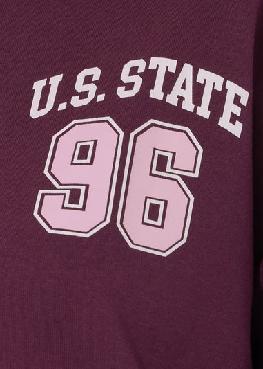 Yours Curve Red 'Illinois' Back Print Sweatshirt