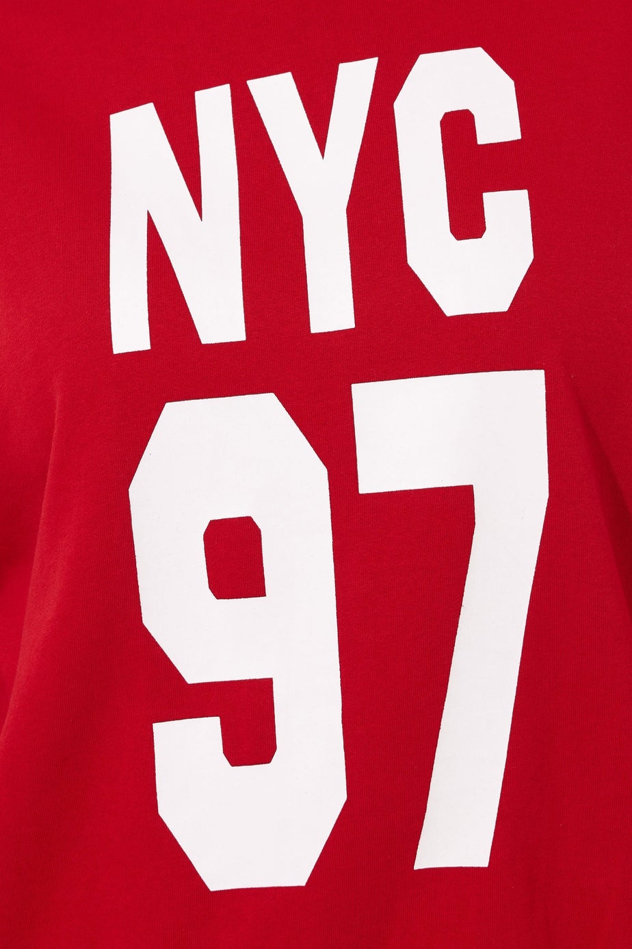 Yours Curve Red 'NYC 97' Slogan Sweatshirt