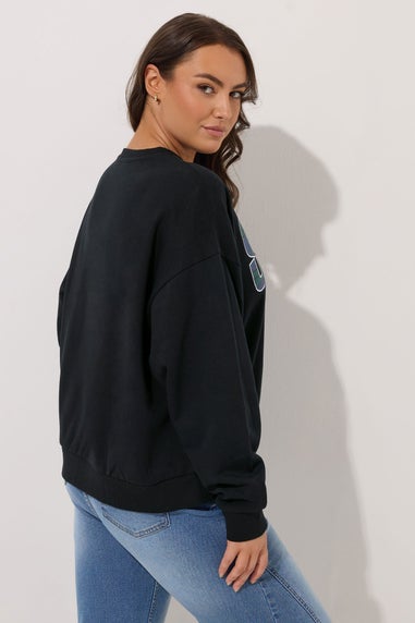 Yours Curve Black Check 'Soho' Sweatshirt