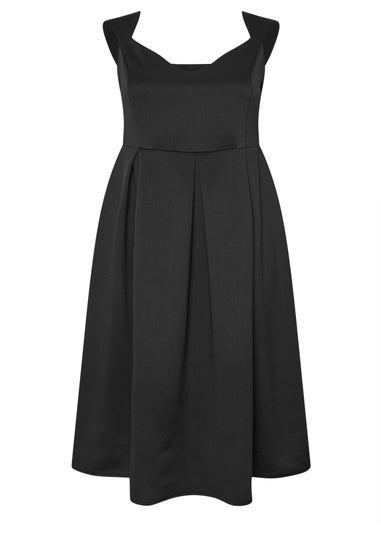 Yours London Curve Black Sweetheart Midaxi Skater Dress