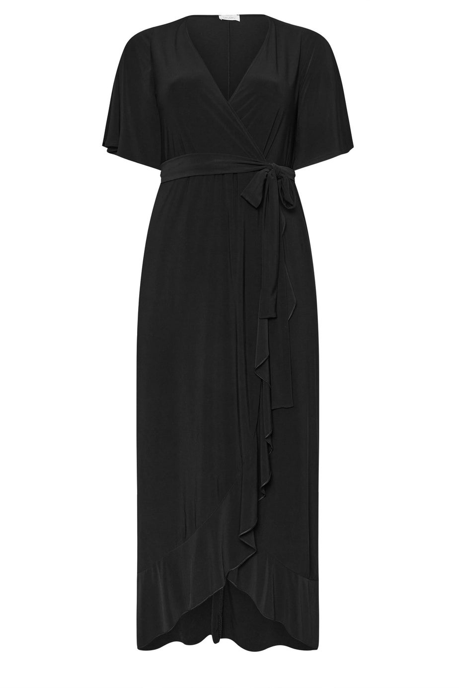 Yours London Curve Black Ruffle Hem Maxi Dress