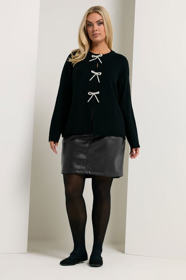 Yours Curve Black Faux Leather Mini Skirt