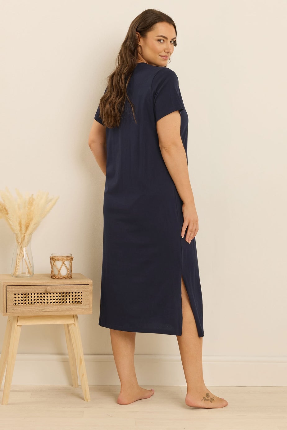 Yours Curve 2 Pack Navy Blue 'Koalaty Time' Midaxi Nightdresses